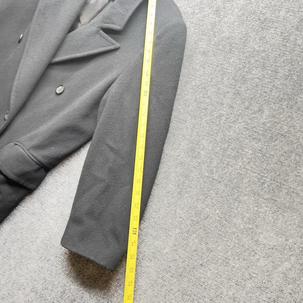 Vintage Evan Picone Black Wool Blend‎ Coat Size 12 Alpaca Mohair Minimalist